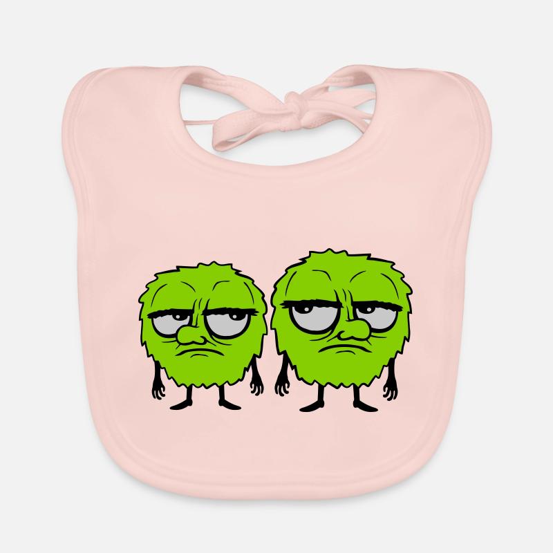 2 monstres roulent des yeux Bavoir bio Bébé