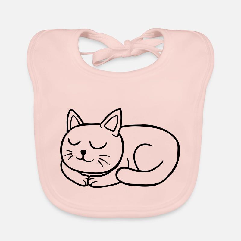 Comic liebe Katze schlafend Baby Bio-Lätzchen