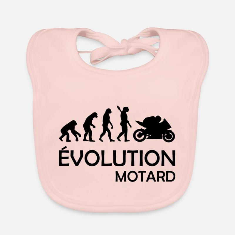Évolution Motard / humour moto Bavoir bio Bébé