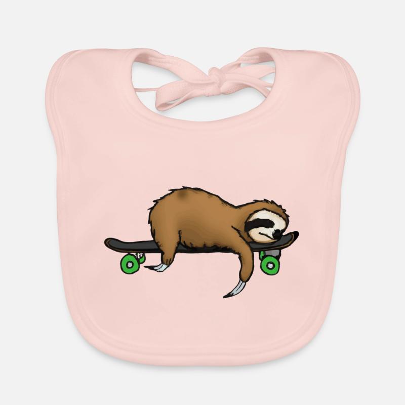 Sloth Skateboard Gift Idea Organic Baby Bibs