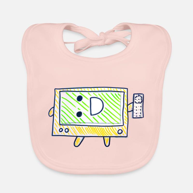 La télé - Bavoir bio Bébé - rose