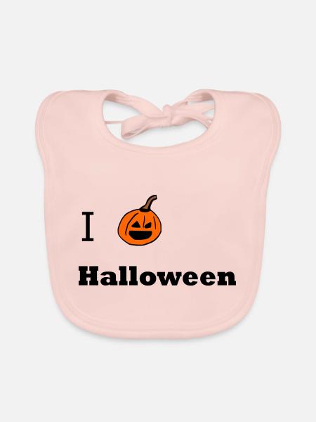 I love Halloween - Baby Bio-Lätzchen - Rose - Vorne