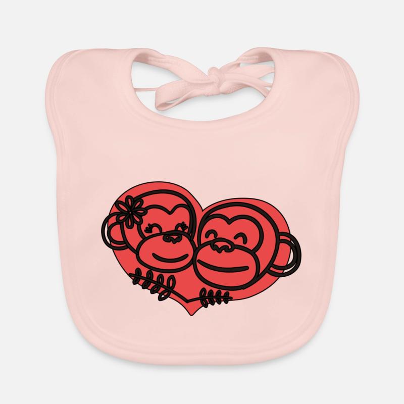 Cœurs de singes Bavoir bio Bébé