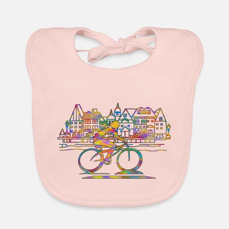 Radfahrer - Baby Bio-Lätzchen - Rose