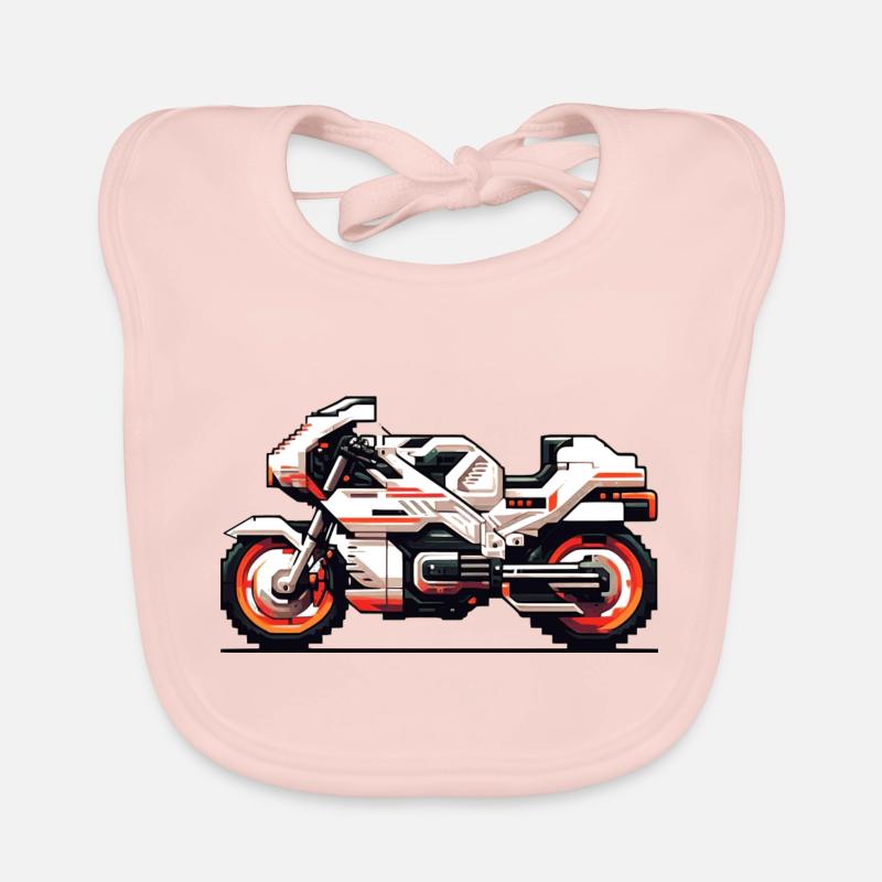 Machine de course de moto comme vecteur 8 bits Bavoir bio Bébé