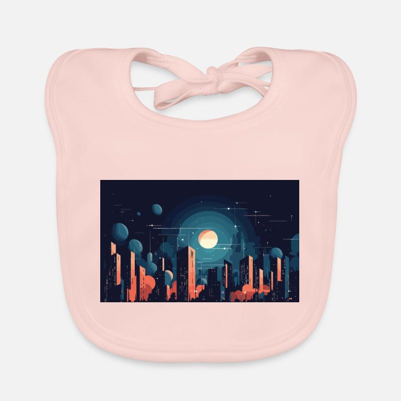Città notturna Bavaglino ecologico per neonato