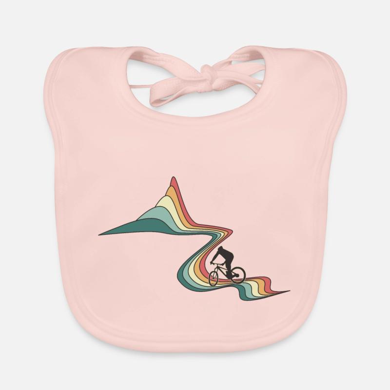 Biken Regenbogenstraße - Baby Bio-Lätzchen - Rose