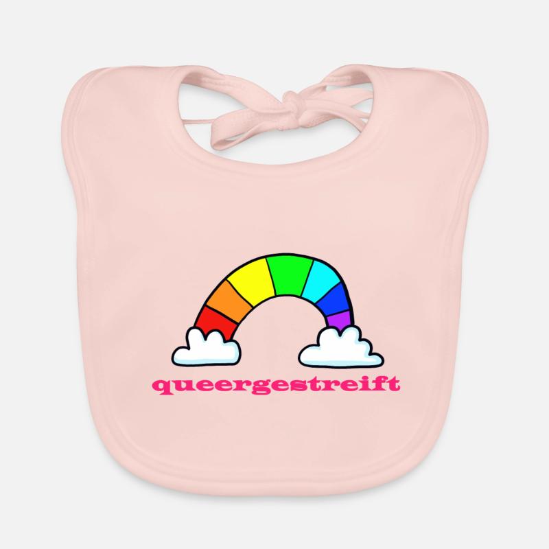queergestreift - besonderer Regenbogen Baby Bio-Lätzchen