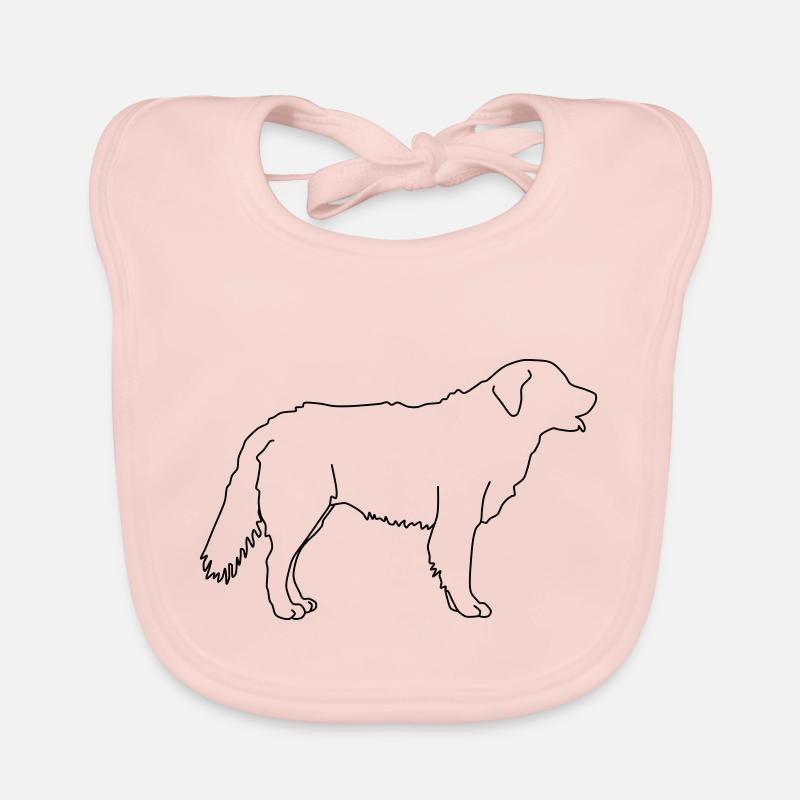 Golden Retriever Lineart 1 - Bavoir bio Bébé - rose