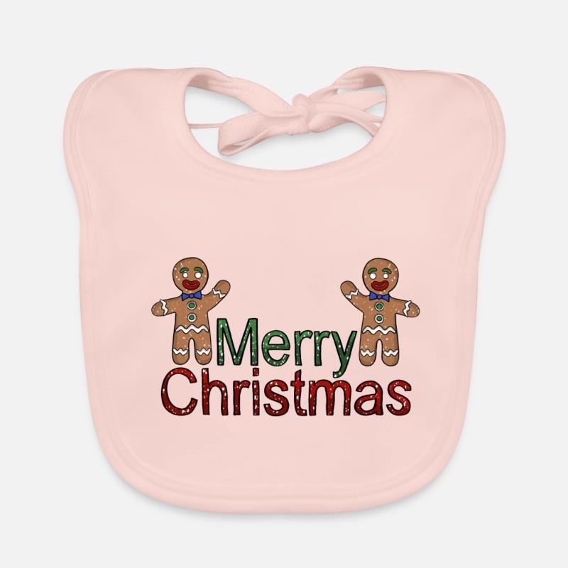 Merry Christmas Snow Flurry Organic Baby Bibs
