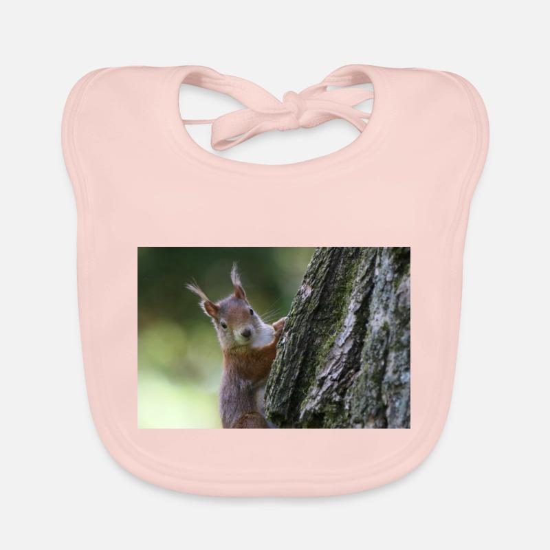 Eichhörnchen,Isibat - Baby Bio-Lätzchen - Rose