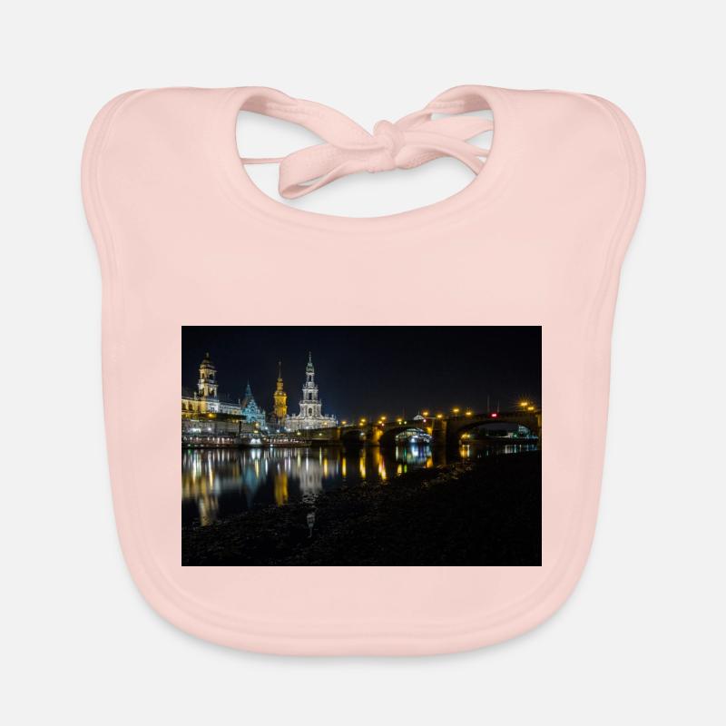 Dresden at night Organic Baby Bibs
