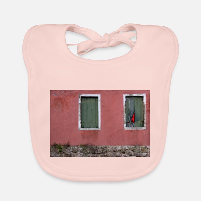 Bunte Hausfront in Venedig Baby Bio-Lätzchen