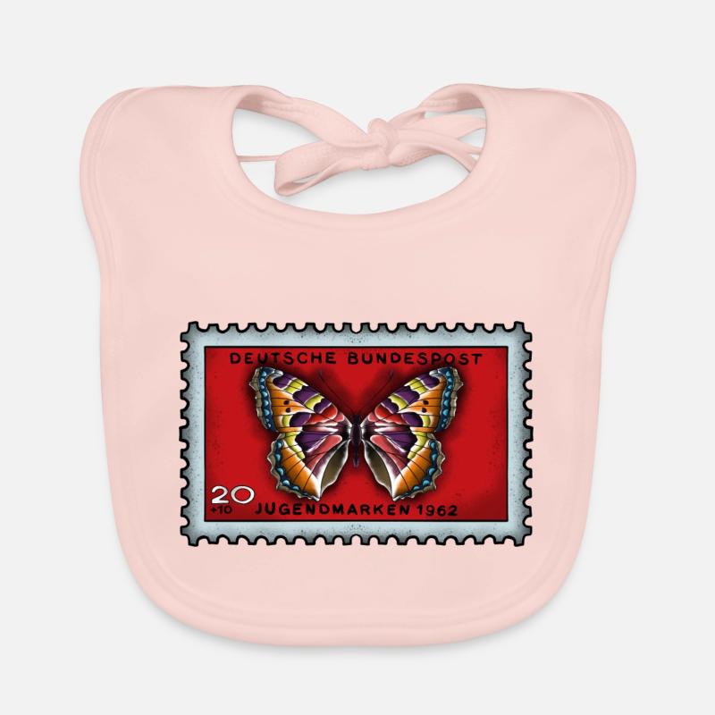 Timbre-poste papillon coloré Bavoir bio Bébé