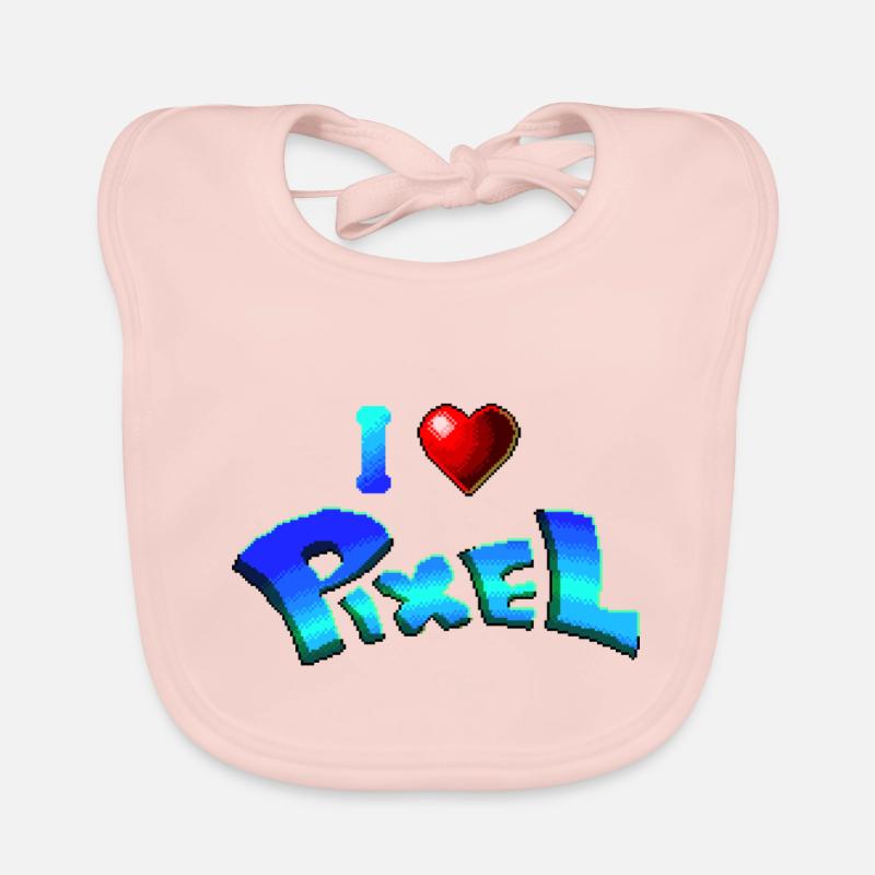 Ich liebe Pixel Baby Bio-Lätzchen