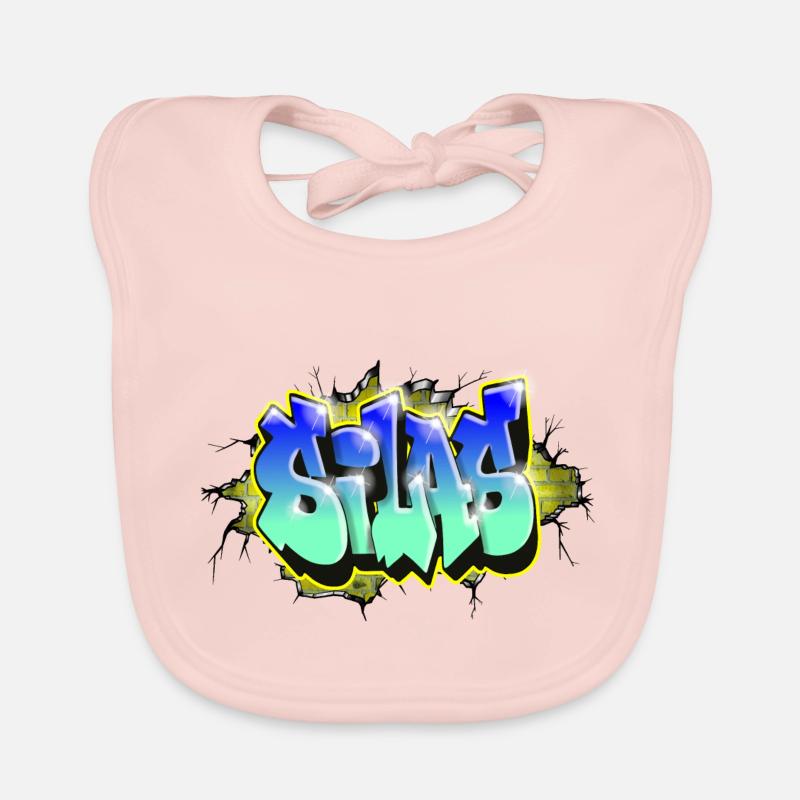 Graffiti SILAS Rubbelgeschenk GEBURTSTAG GEBURT Baby Bio-Lätzchen