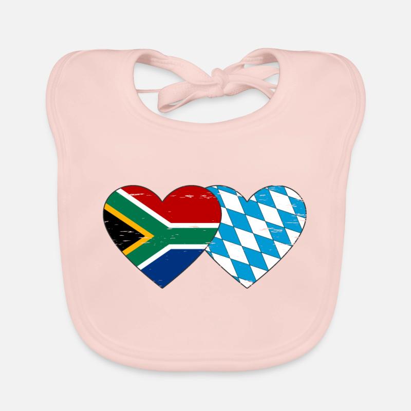 Afrique du Sud Drapeau de Bavière coeur utilisé Bavoir bio Bébé
