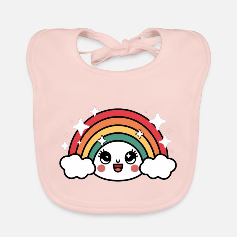 Kawaii Niedlicher Regenbogen Baby Bio-Lätzchen