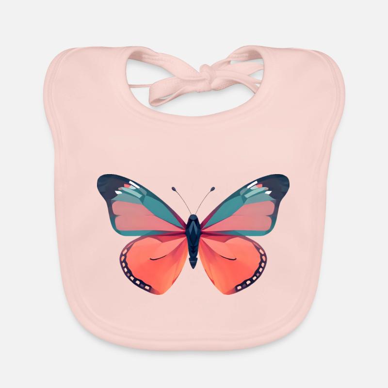 Vibrant Butterfly with Orange Wings Organic Baby Bibs
