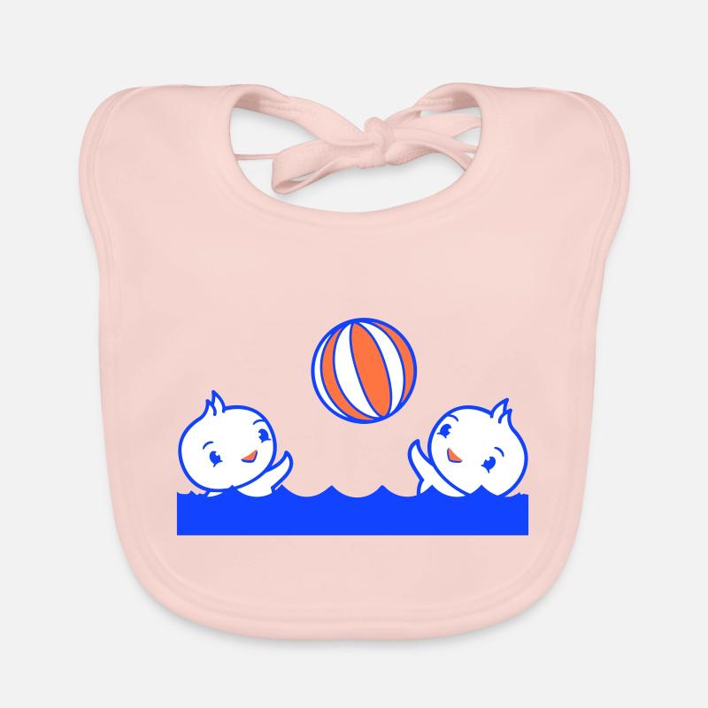 2 canards balle jouer piscine eau mer vacances Bavoir bio Bébé