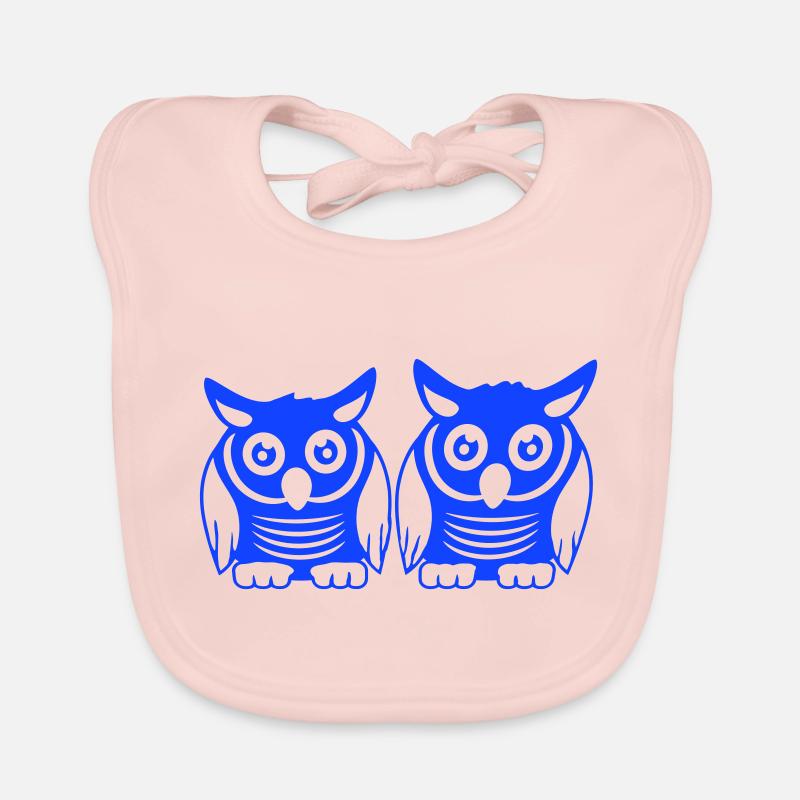 2 Eulen Team Vogel Freunde zwei Schleiereulen Crew Baby Bio-Lätzchen