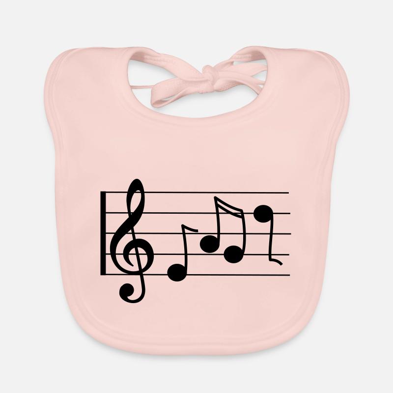 Treble staff with notes Organic Baby Bibs