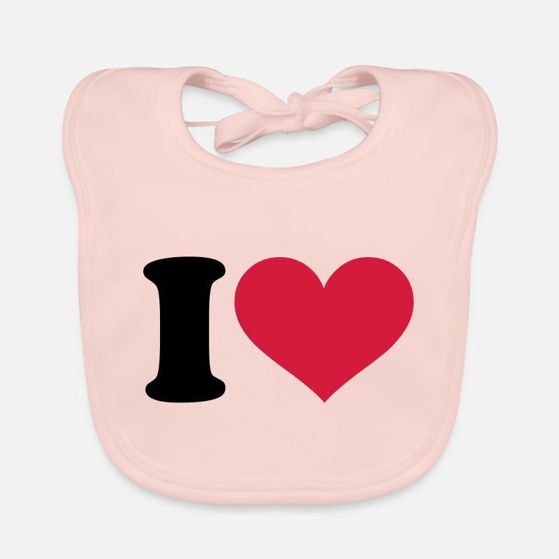 I - Heart - Baby Bio-Lätzchen - Rose