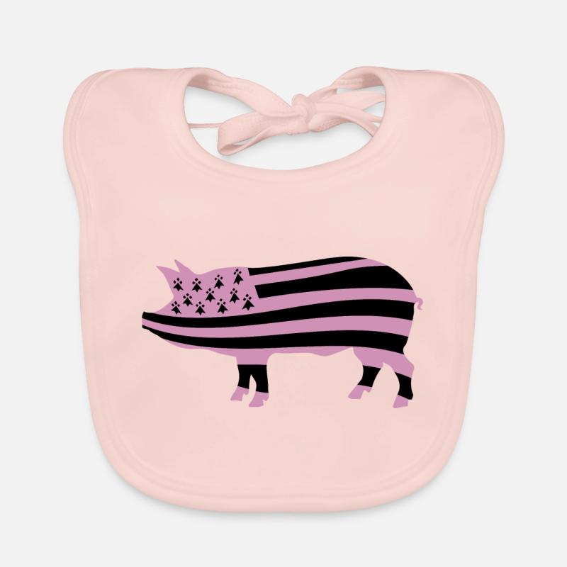 BRETAGNE - BZH - COCHON Bavoir bio Bébé