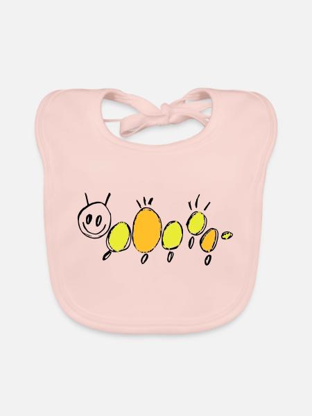 Raupe - Baby Bio-Lätzchen - Rose - Vorne