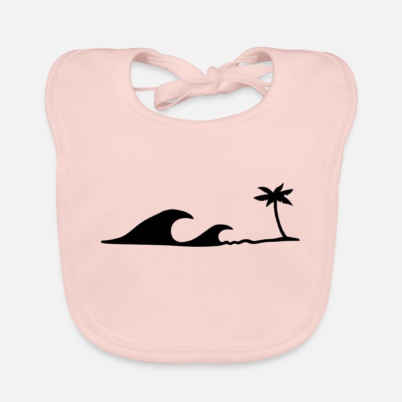 Waves on the Beach, waves on the beach under palm Organic Baby Bibs