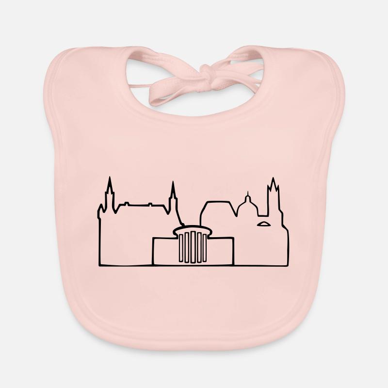 Skyline Aachen - Bavoir bio Bébé - rose