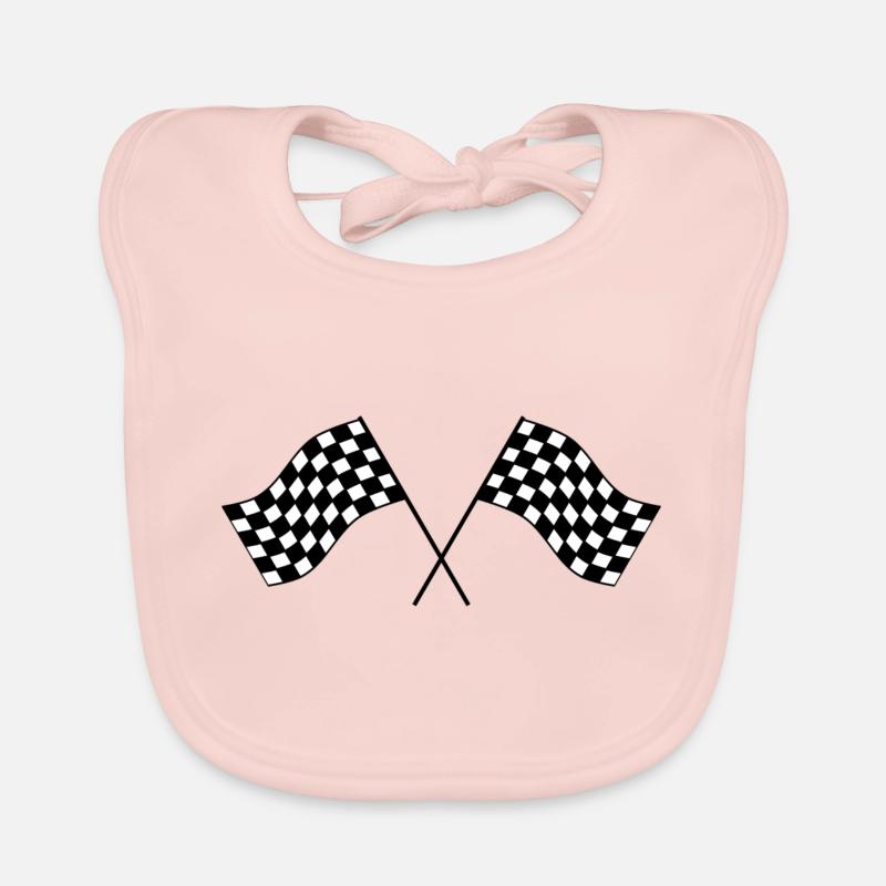 Finish chequered flag Flag Race End end station Idea Organic Baby Bibs
