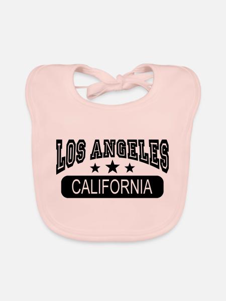 los angeles california - Bavoir bio Bébé - rose - Devant
