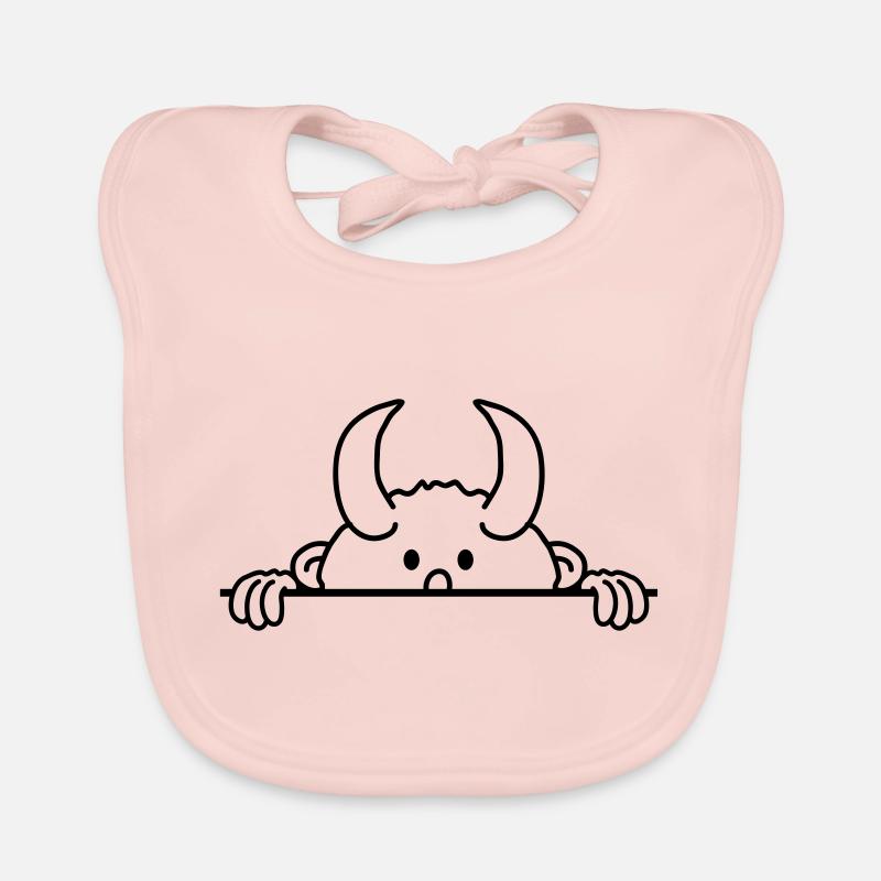 Little sweet cute Devil boy child hidden wall Organic Baby Bibs