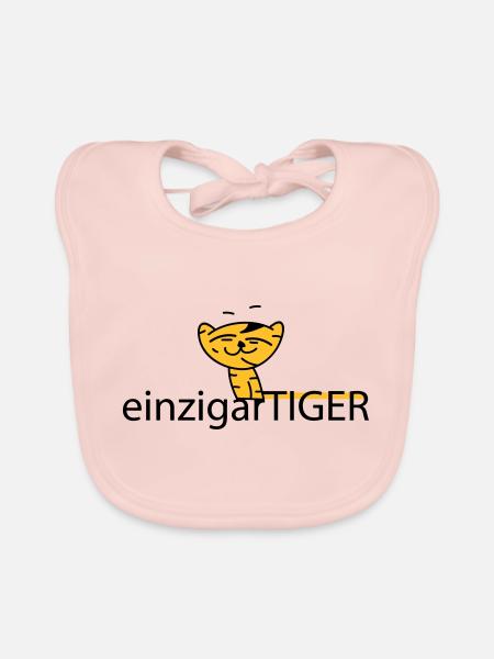 einzigartiger Tiger - Baby Bio-Lätzchen - Rose - Vorne