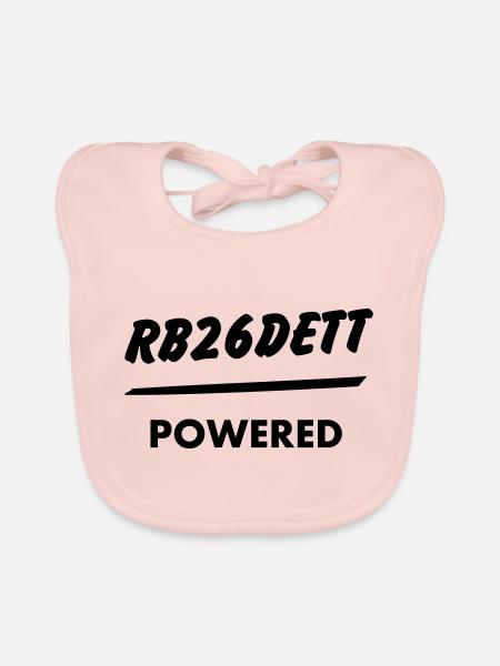 JDM Engine powered RB26DETT | T-shirts JDM - Organic Baby Bibs - rose - Front