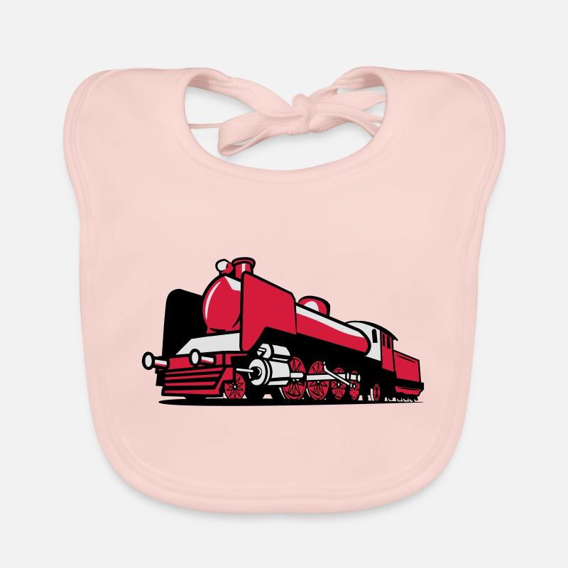 dampflok railroad tender Organic Baby Bibs