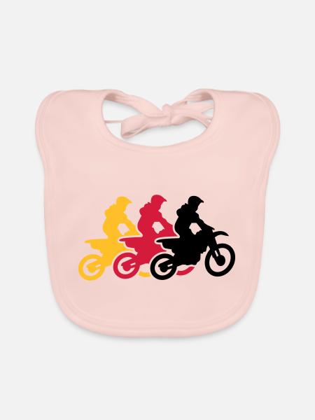 motocross - Bavoir bio Bébé - rose - Devant