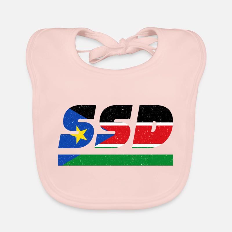Drapeau du Soudan du Sud Drapeau SSD Bavoir bio Bébé
