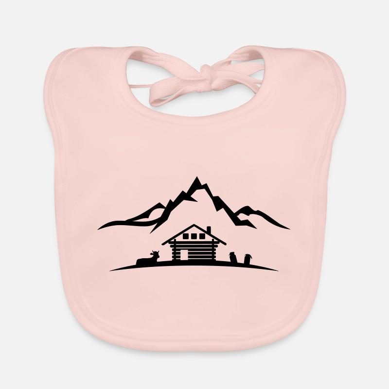 Landschaft - Berge Alm Baby Bio-Lätzchen