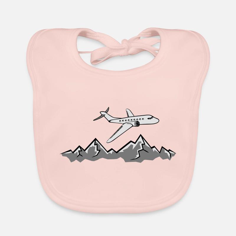 mountains alps line airplane plane fly pilot holid Organic Baby Bibs
