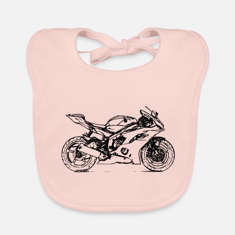 Course de moto moto course machine super athlète - Bavoir bio Bébé - rose
