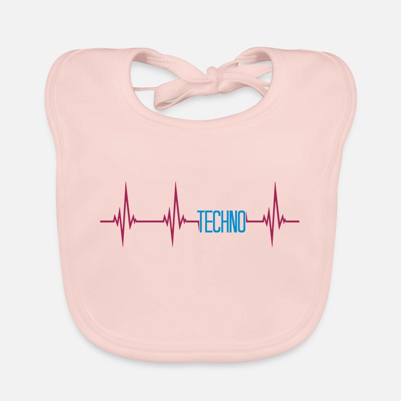 Pulse heartbeat techno Organic Baby Bibs