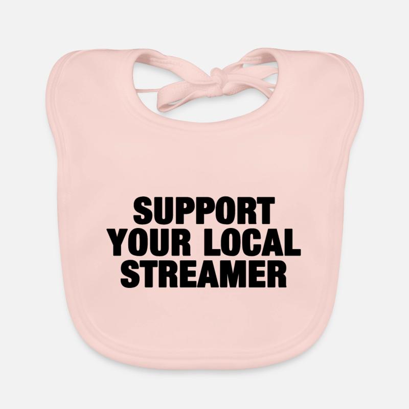 Support Your Local Streamer (schwarz) Baby Bio-Lätzchen