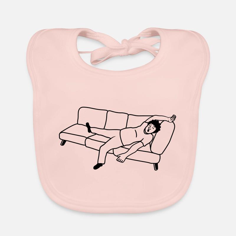 Couch Schlafender Mann Baby Bio-Lätzchen
