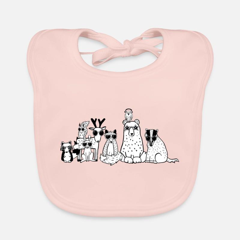Des animaux cool de la forêt Bavoir bio Bébé