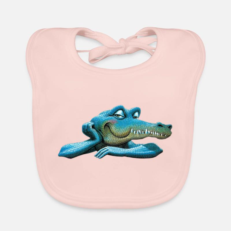 Retro Krokodil Amstrad - Maskottchen 02 Baby Bio-Lätzchen