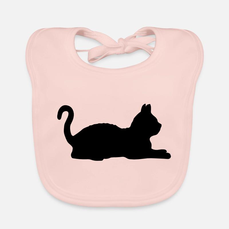 Amour silhouette de chat couché Bavoir bio Bébé