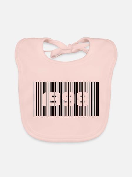 Year of birth Birthday Born In - Made in 1998 - Organic Baby Bibs - rose - Front