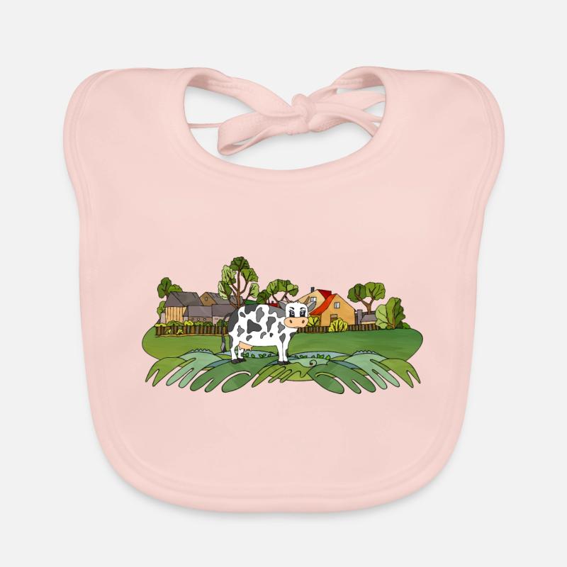 Landschaft mit einer Kuh Baby Bio-Lätzchen